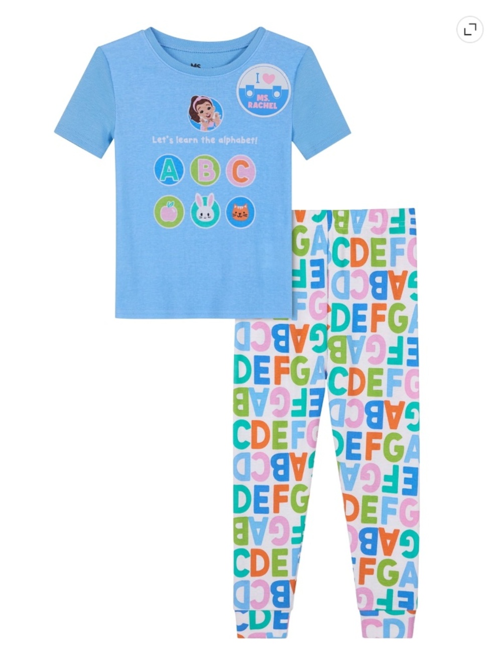 Ms. Rachel Blue Toddler Unisex 2 PC Pajama Set Size 5T